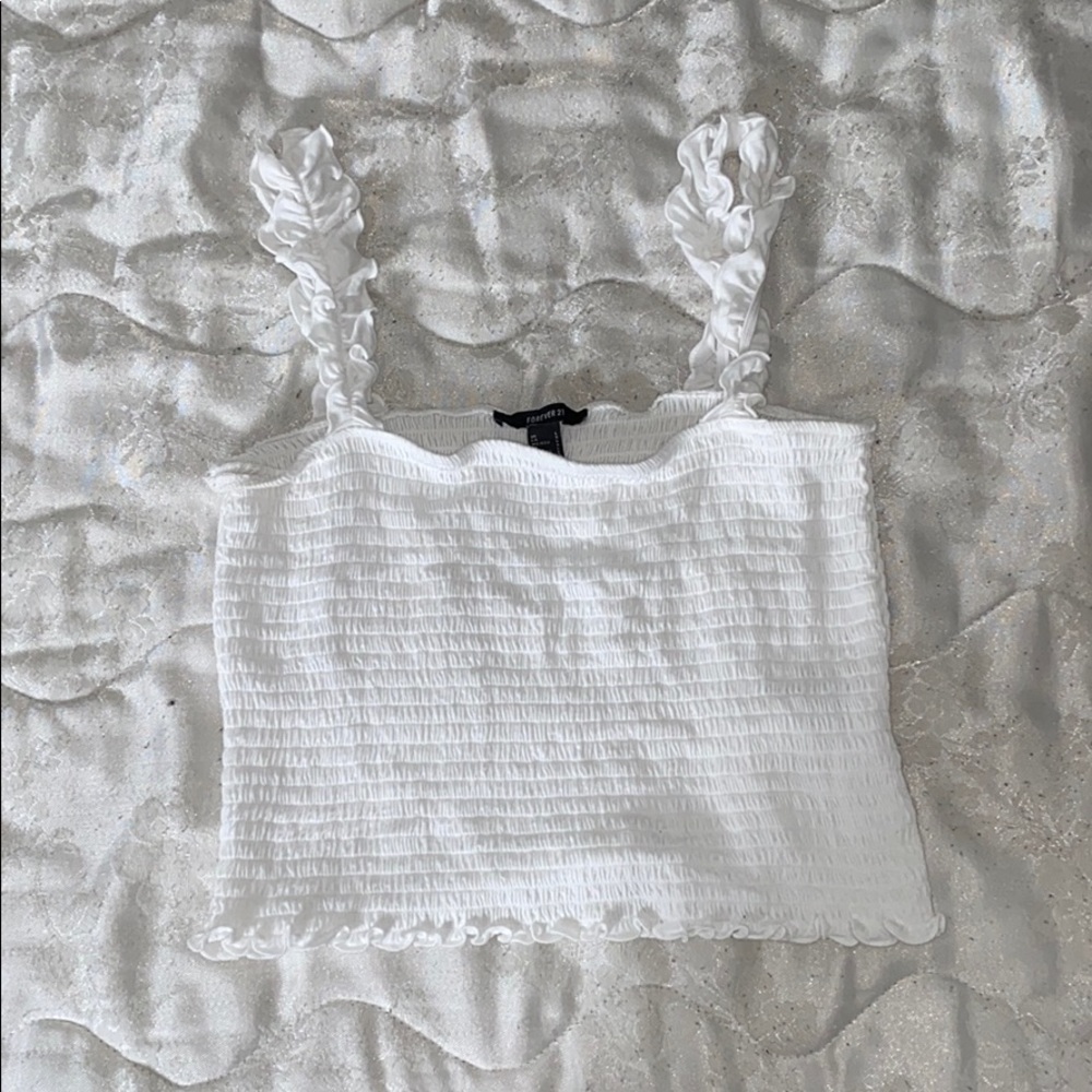 Forever 21 ruched white top